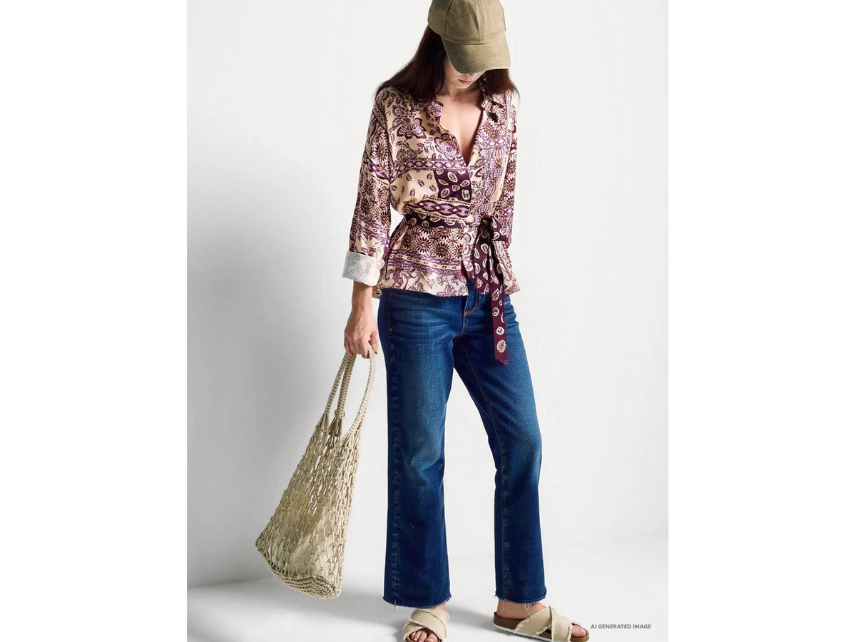 Jeans cropped in cotone