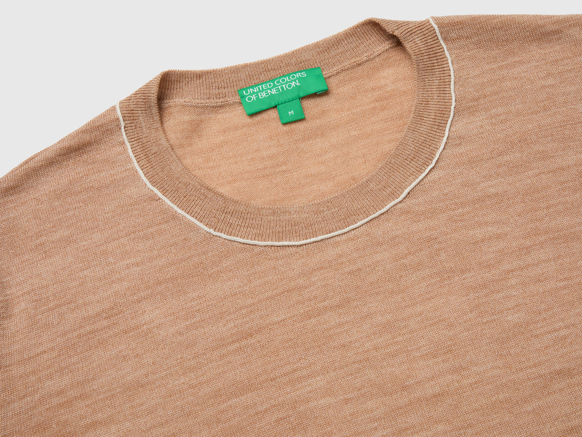 Maglia girocollo in pura lana Merino