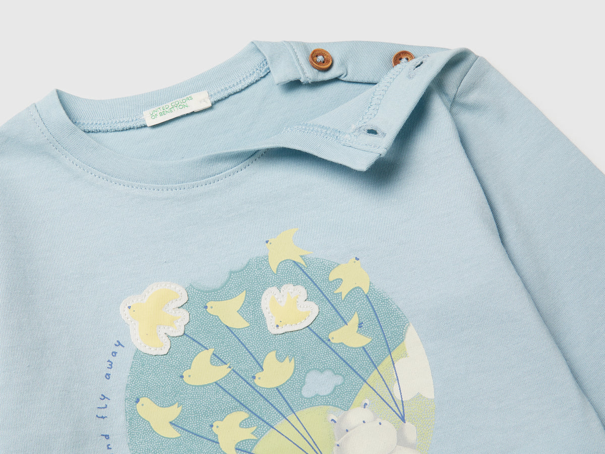 T-shirt con patch in cotone bio