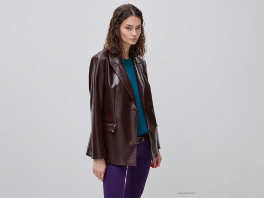 Blazer sfiancato in tessuto spalmato