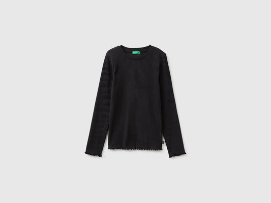 T-shirt a costine in cotone bio stretch