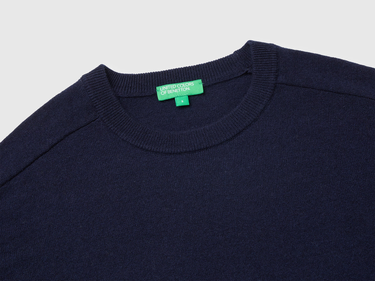 Maglia girocollo in misto cashmere