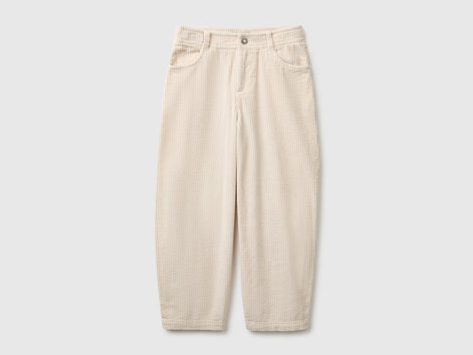 Pantaloni barrel fit in velluto a costine