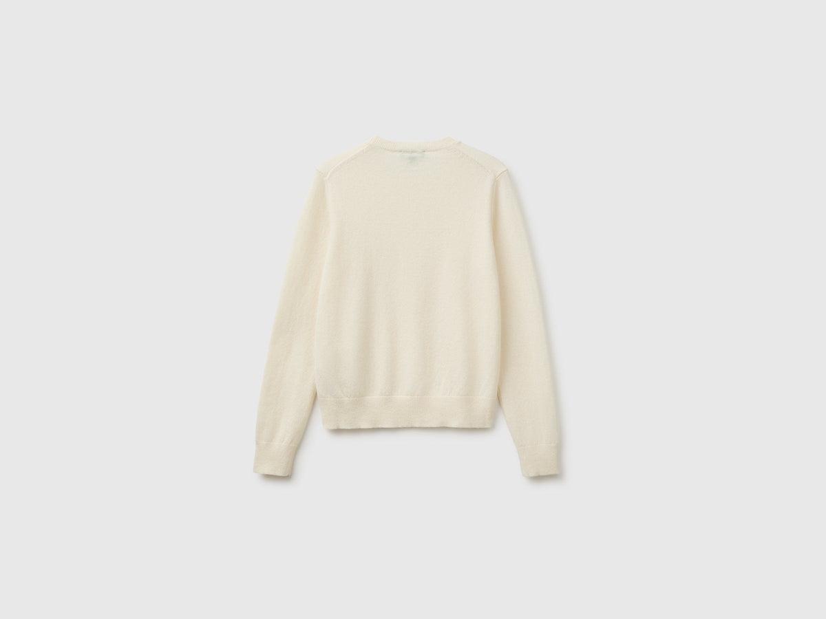 Maglioncino panna in puro cashmere