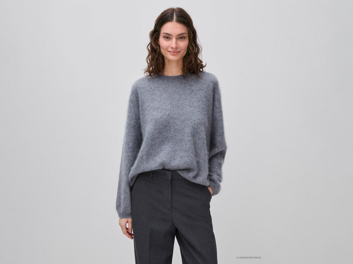 Maglia over in lana, cashmere e seta