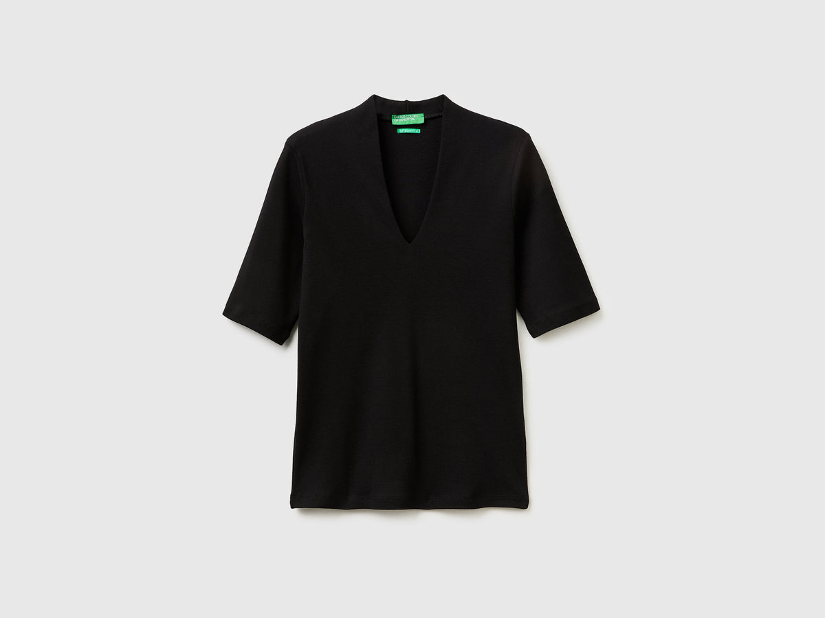 T-shirt slim fit in cotone a fibra lunga