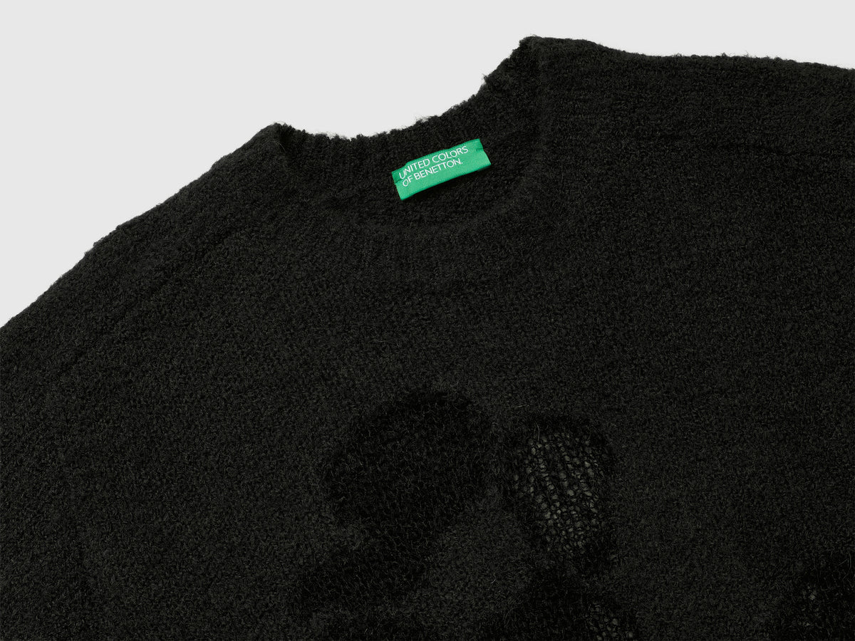 Maglia con intarsio fiori