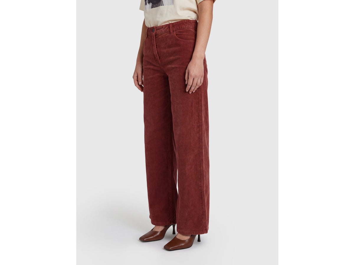 Pantaloni wide fit in velluto a costine lavaggio vintage
