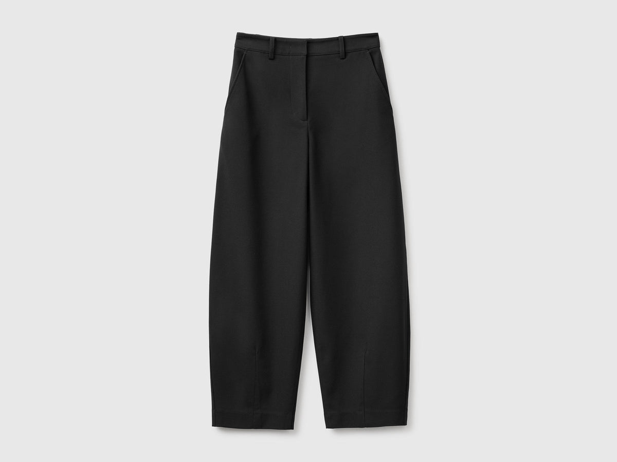 Pantaloni barrel fit in twill stretch