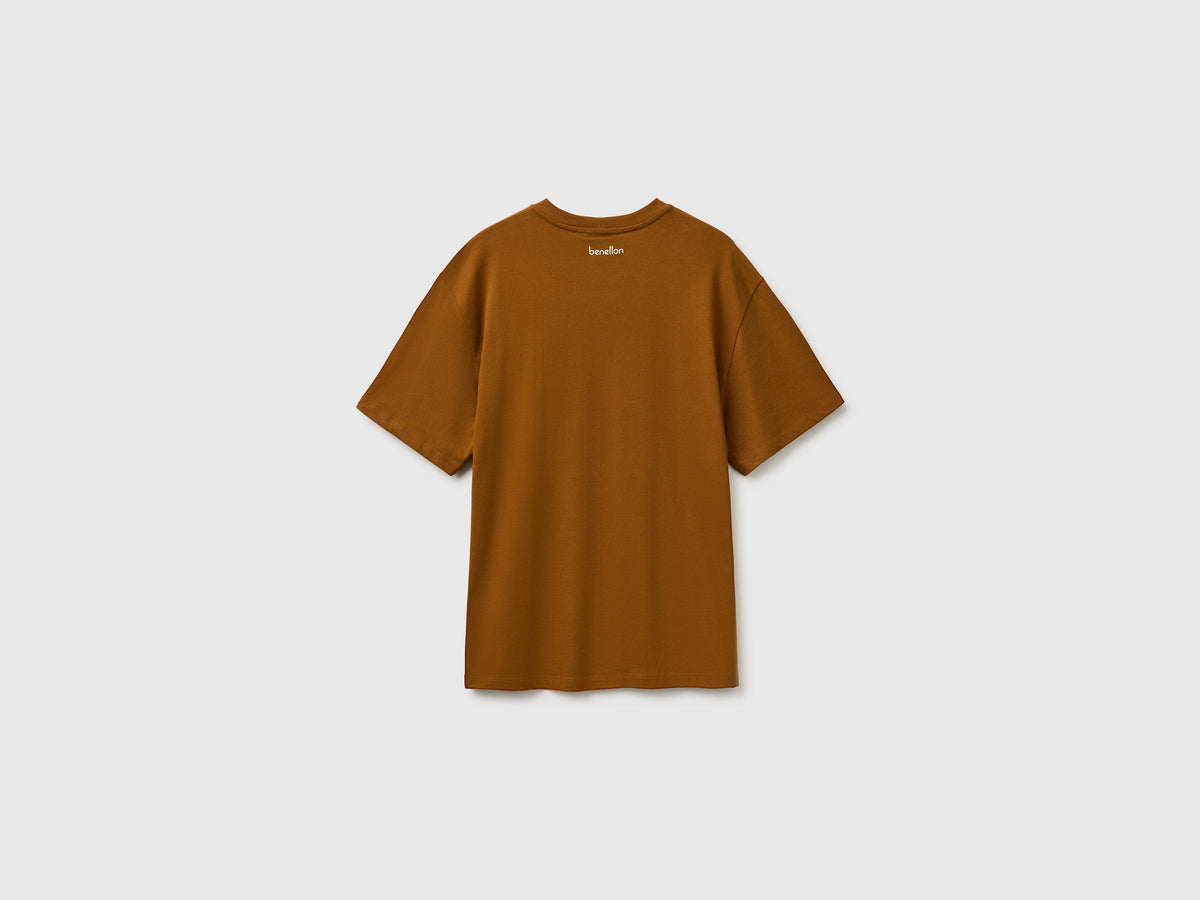 T-shirt relaxed fit con stampa in cotone bio