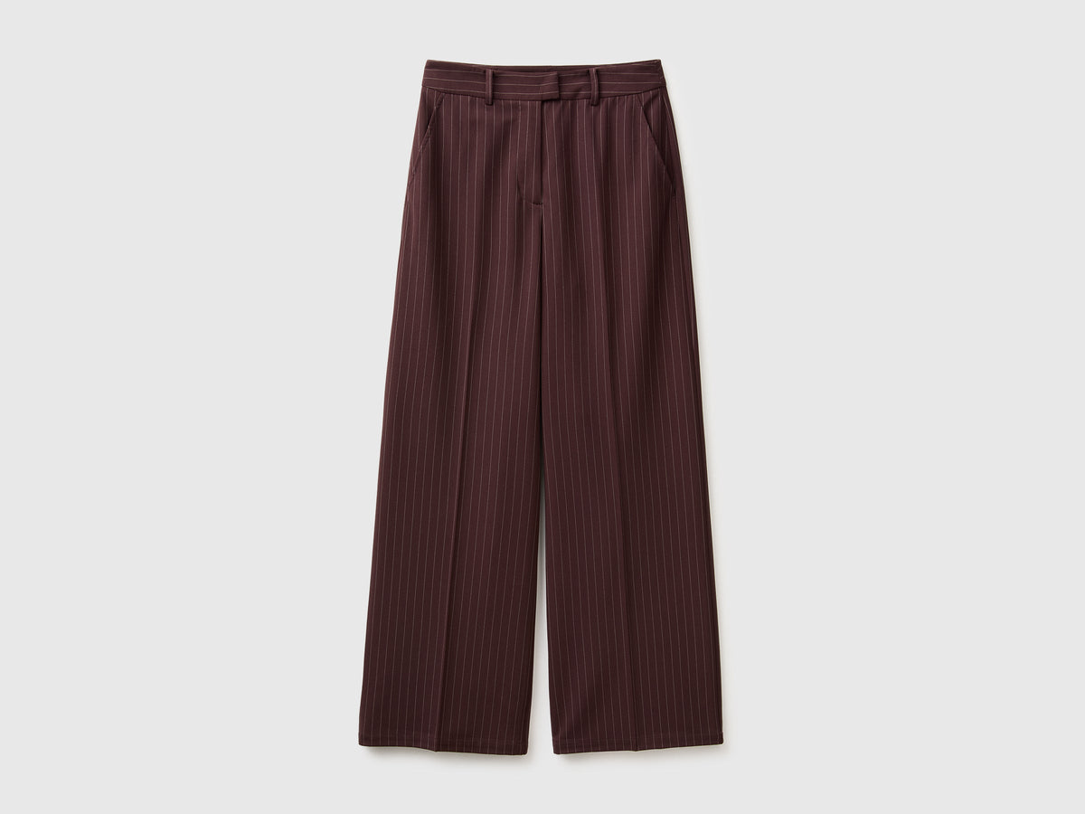 Pantaloni ampi gessati