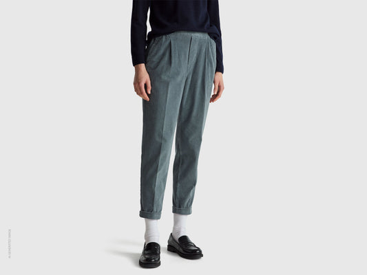Chino in velluto con vita elasticizzata