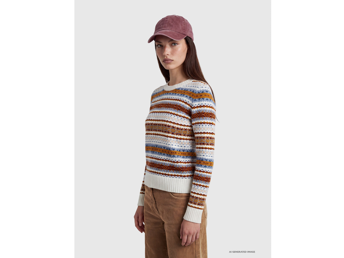 Maglia jacquard in misto lana
