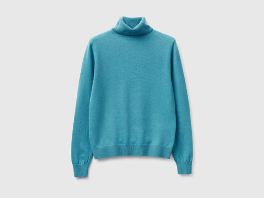 Maglione dolcevita carta da zucchero in pura lana Merino