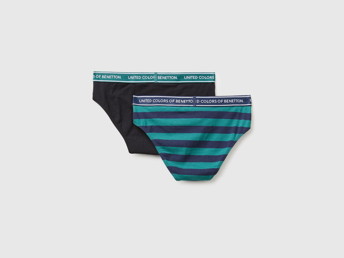 Set di due slip con elastico logato