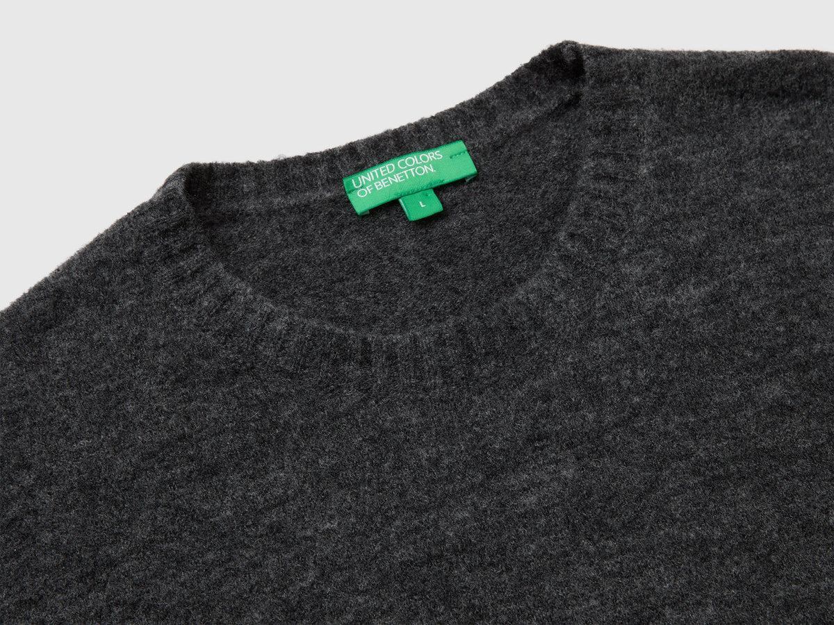 Maglia girocollo in misto alpaca