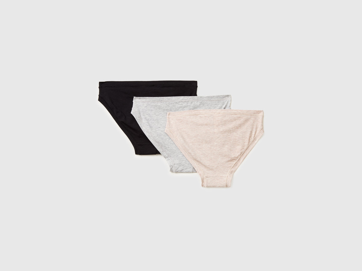Tre slip bassi in cotone super stretch