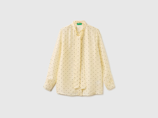 Camicia fluida con micro pois