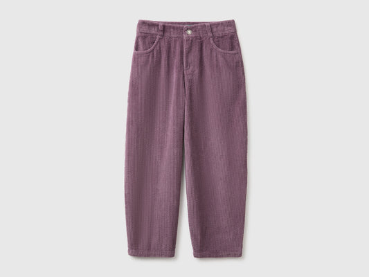 Pantaloni barrel fit in velluto a costine