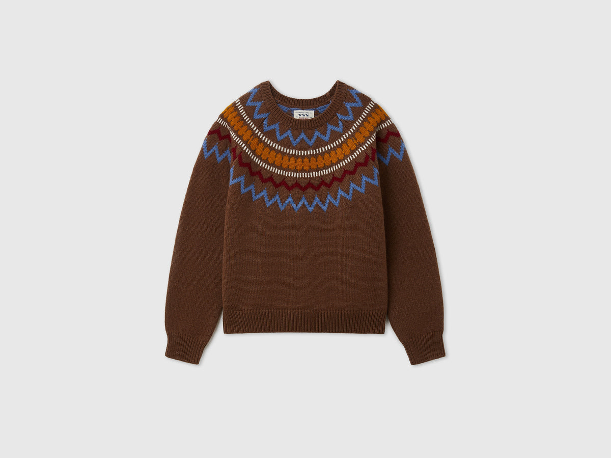 Maglia jacquard in misto lana