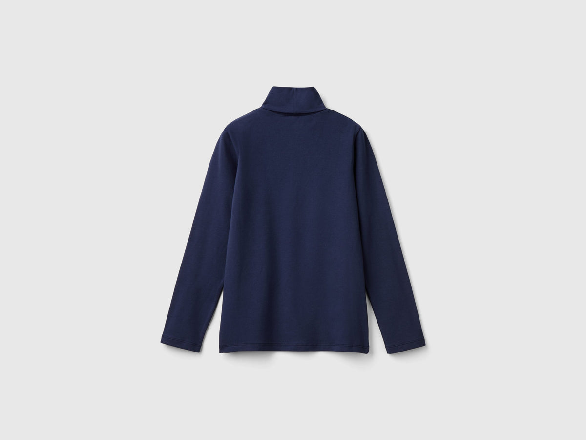 T-shirt stretch con collo alto