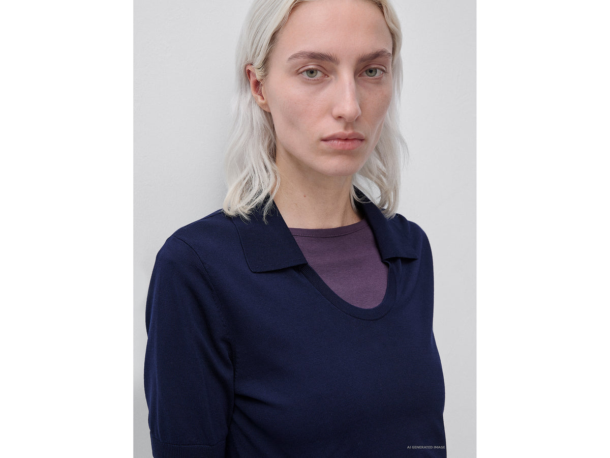Maglia manica corta in misto seta