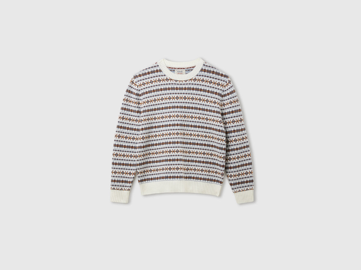 Maglione jacquard in misto lana