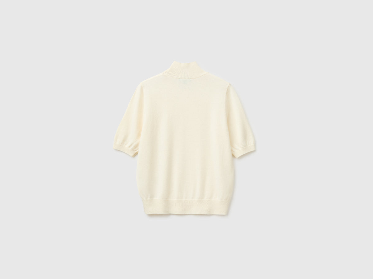 Dolcevita manica corta in misto cashmere