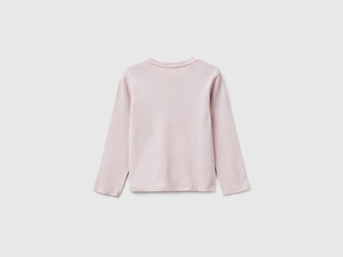 Maglietta con logo glitter in cotone bio