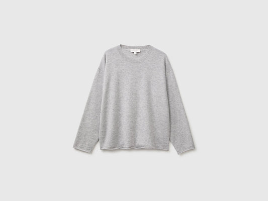 Maglia girocollo in misto lana e cashmere