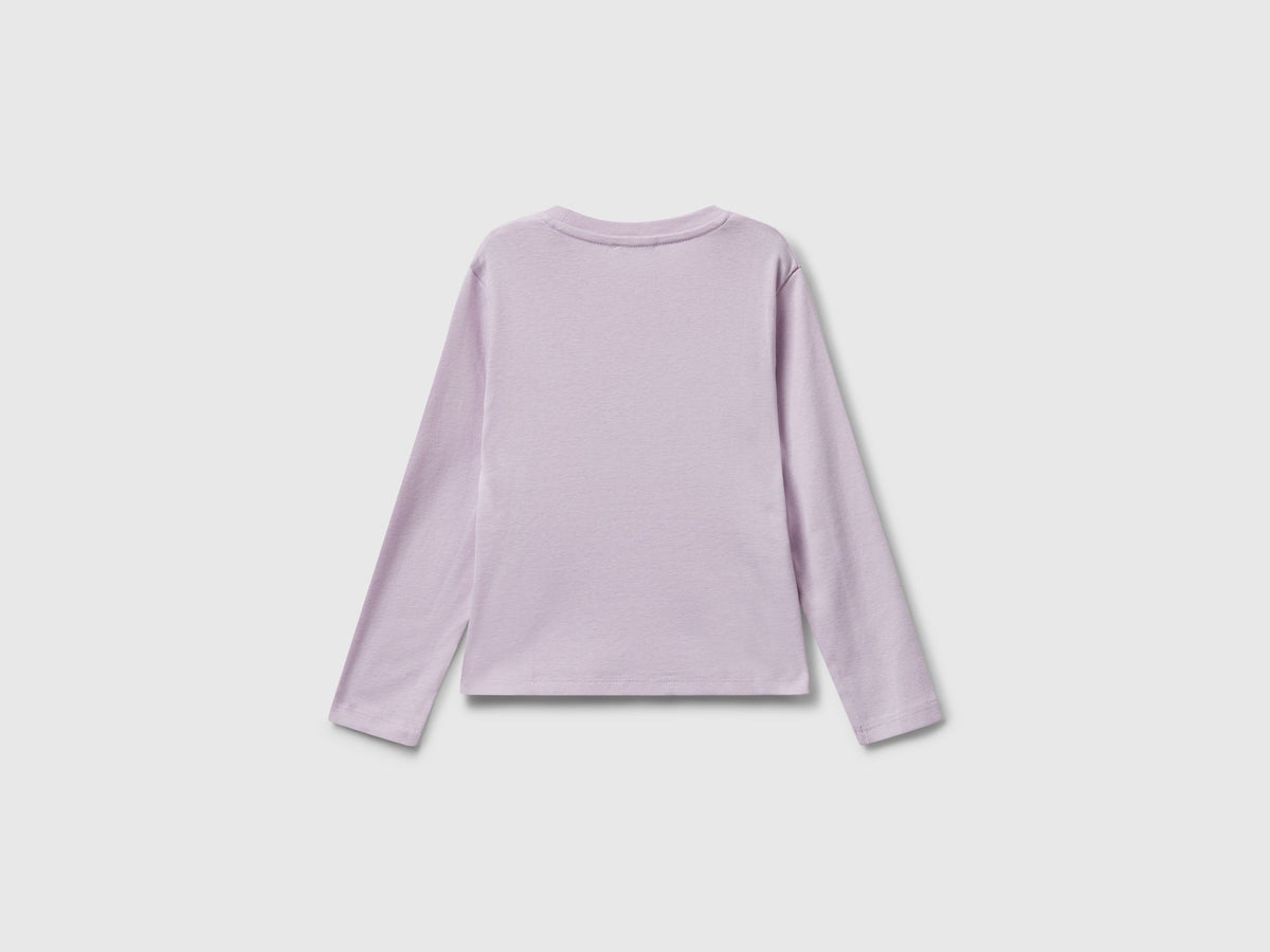 T-shirt con logo glitter in cotone