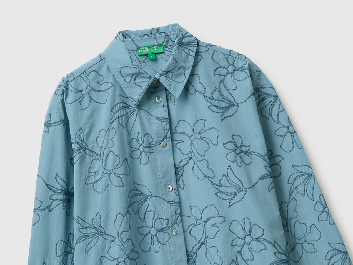 Camicia ricamata 100% cotone