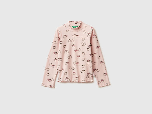 T-shirt slim fit con stampa pinguini