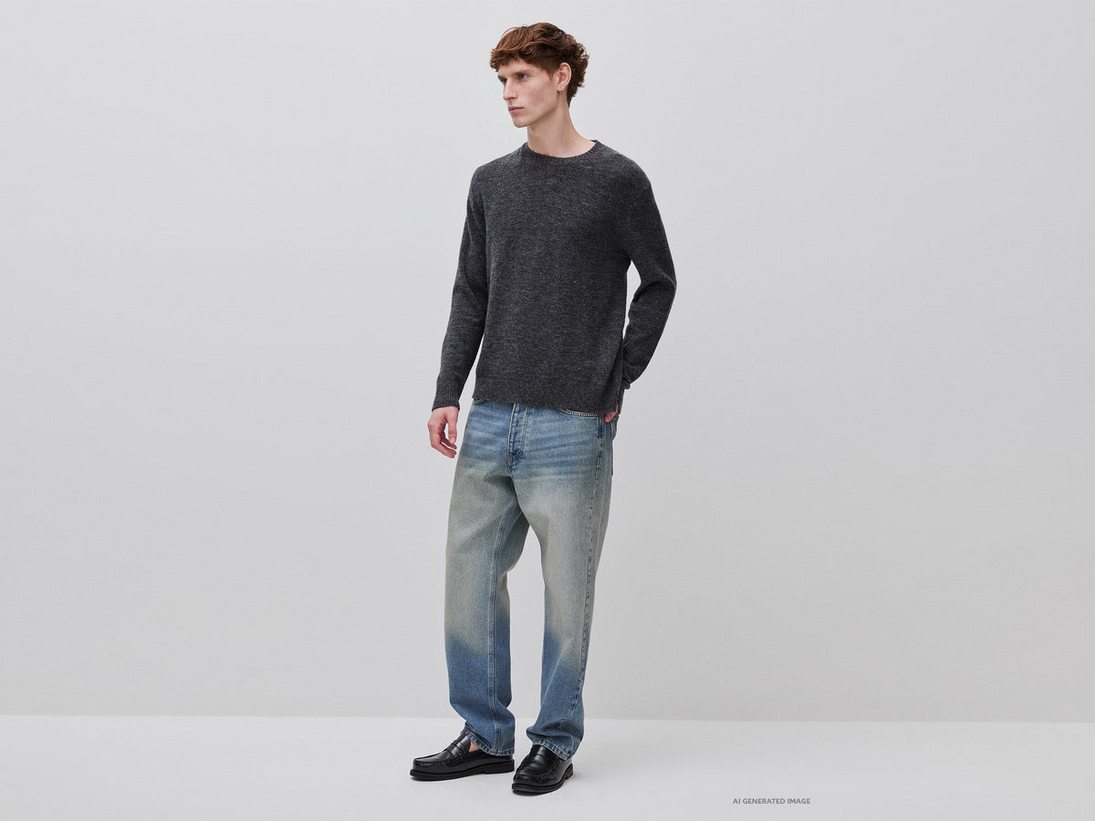 Maglia girocollo in misto alpaca