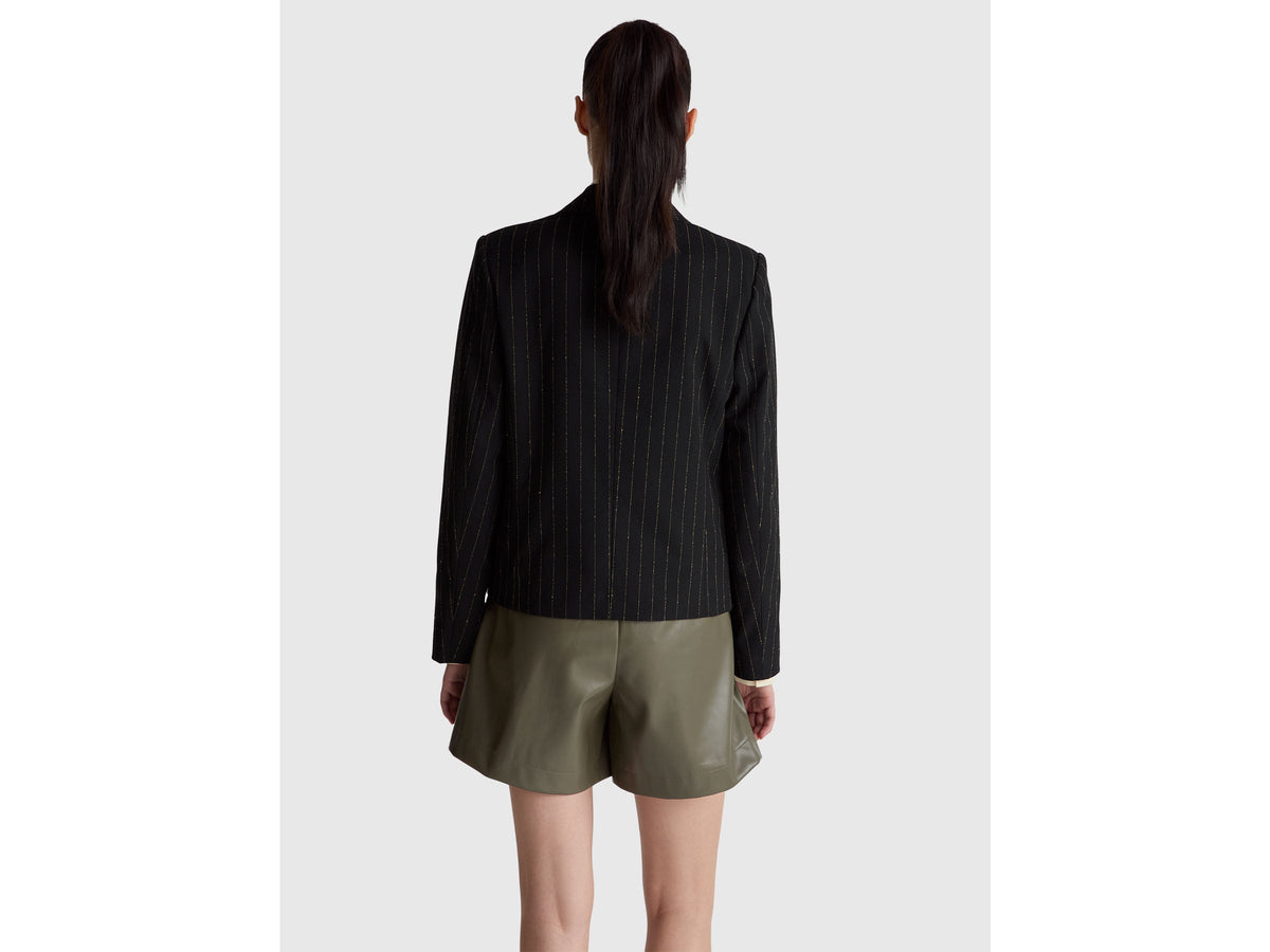 Blazer corto gessato