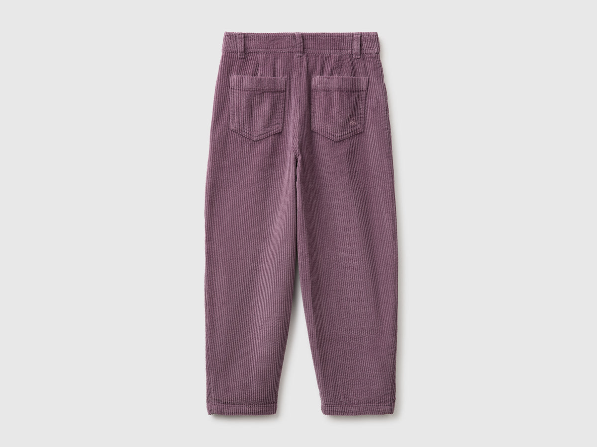 Pantaloni barrel fit in velluto a costine