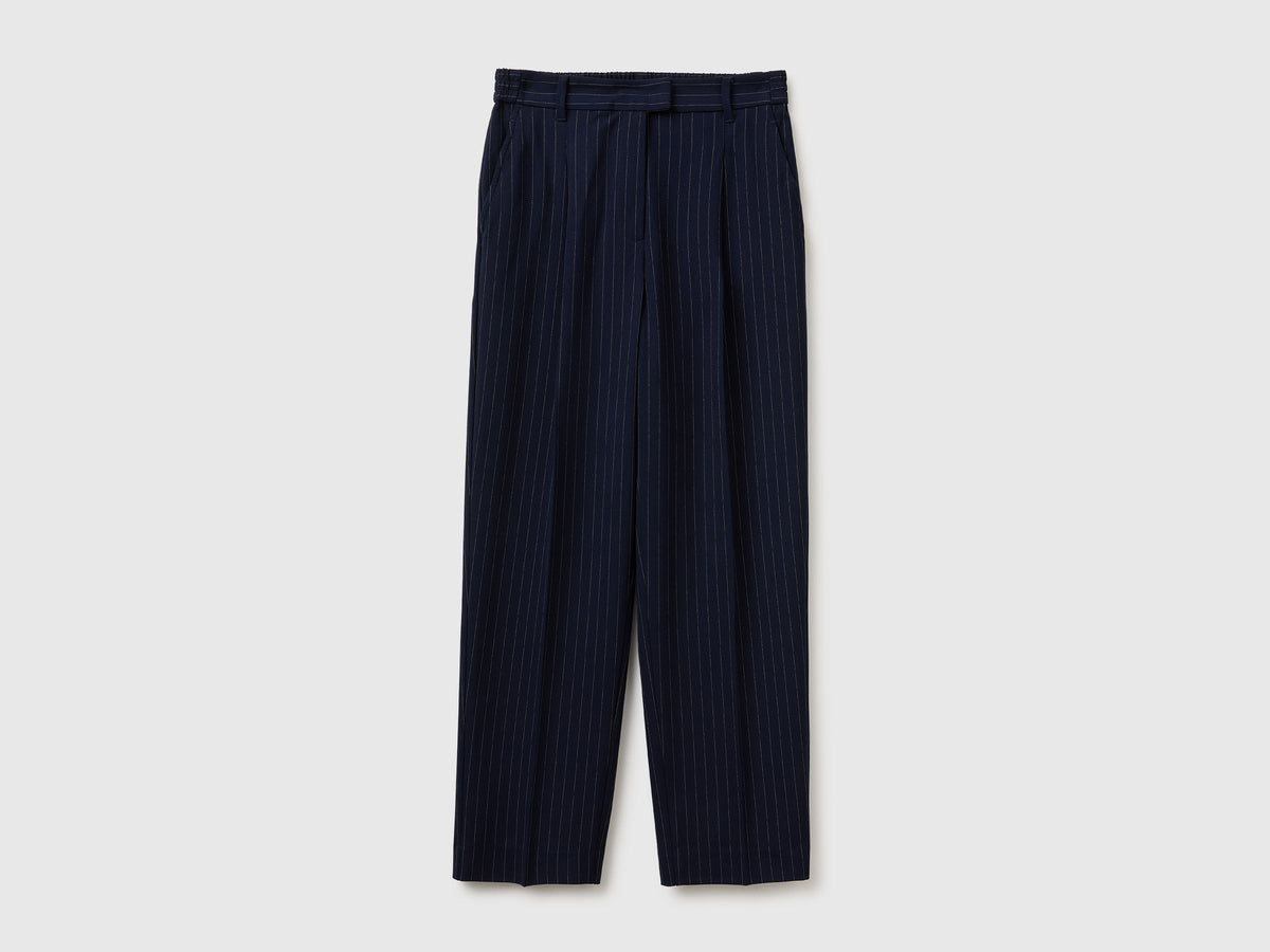 Pantaloni gessati carrot fit