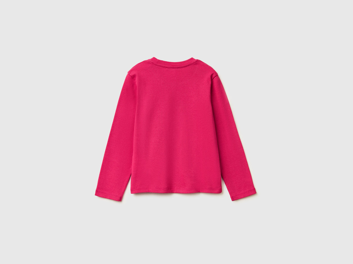 Maglietta con logo glitter in cotone bio
