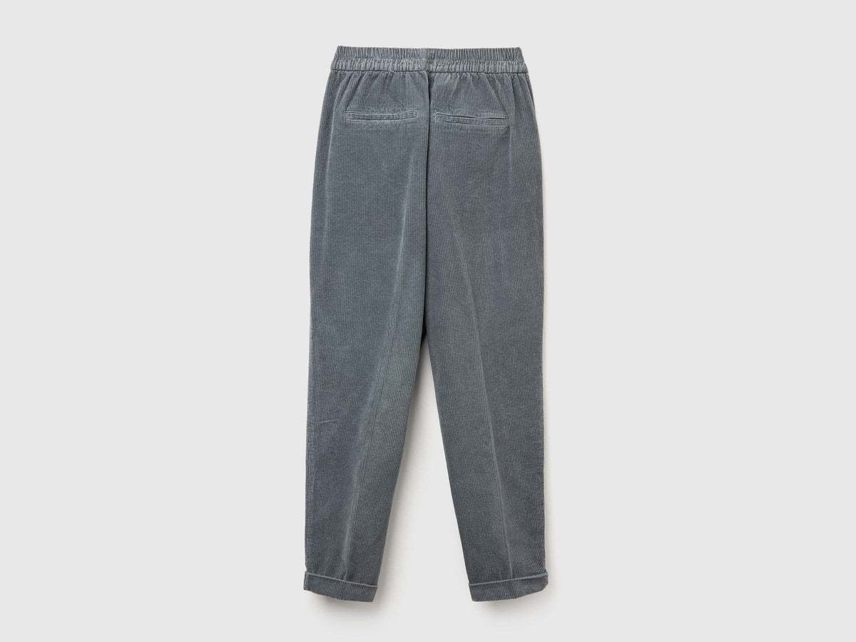 Chino in velluto con vita elasticizzata