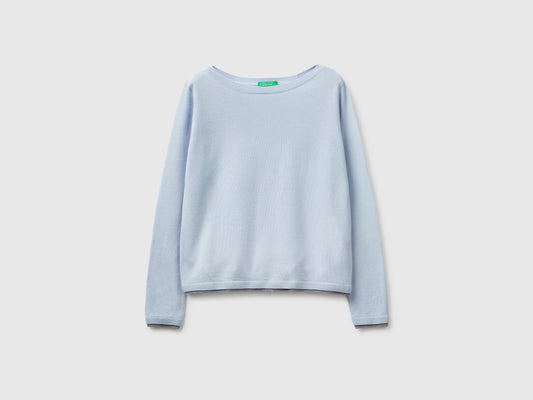 Maglia scollo a barchetta 100% lana Merino