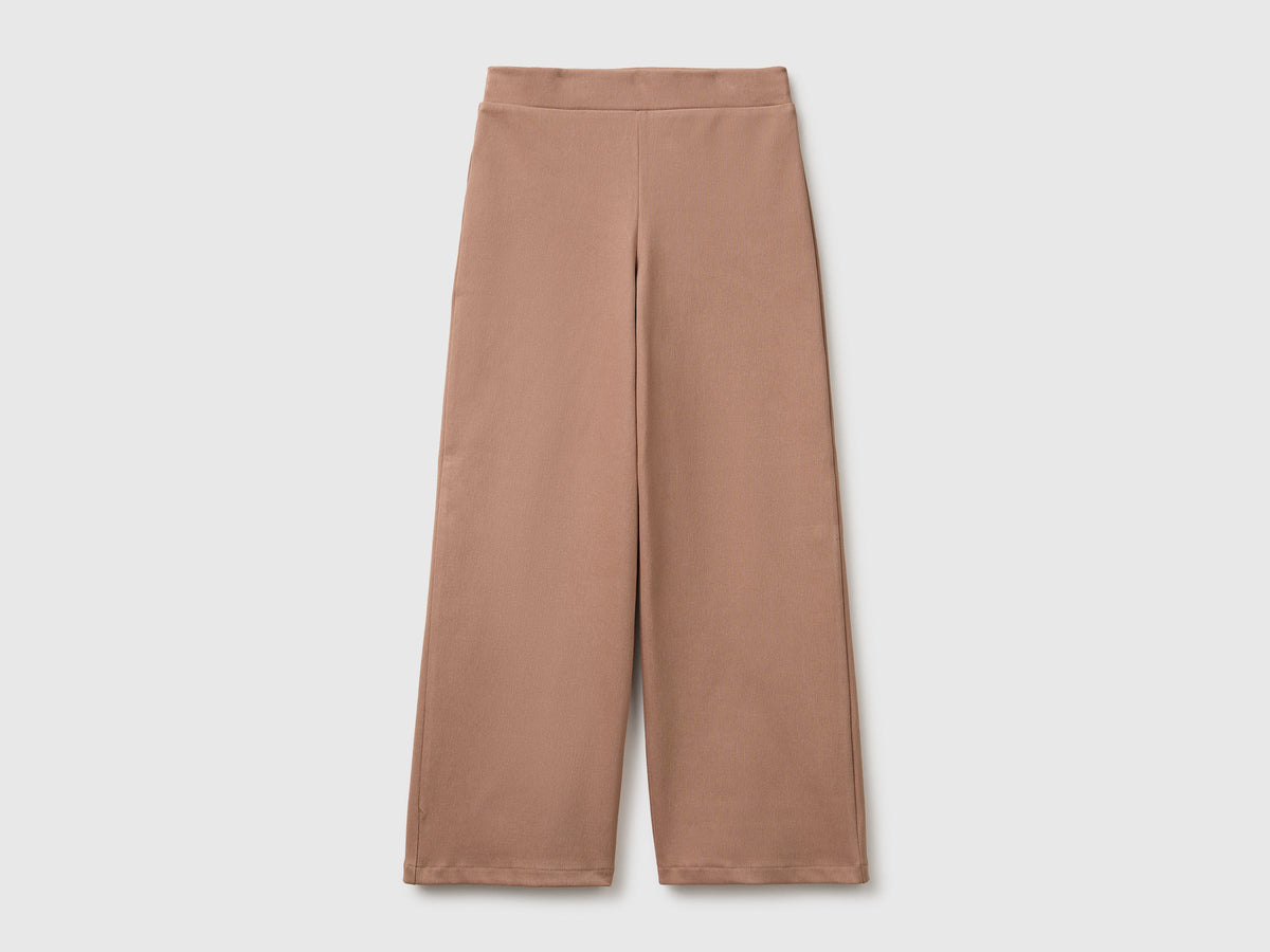 Pantaloni ampi in cotone stretch