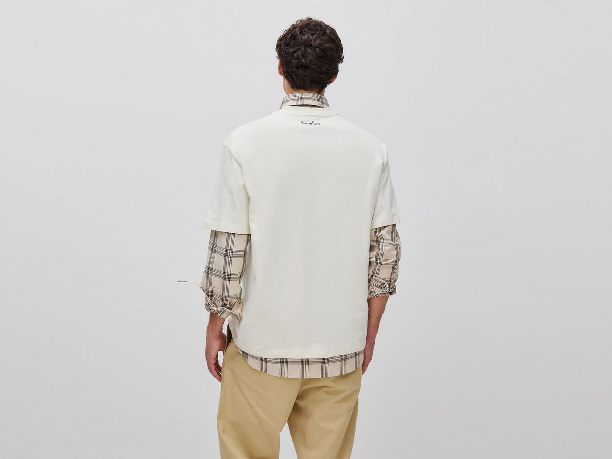 T-shirt relaxed fit con stampa in cotone bio