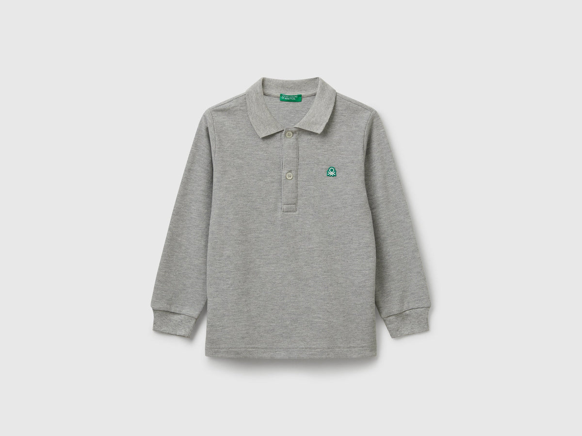 Polo manica lunga in cotone