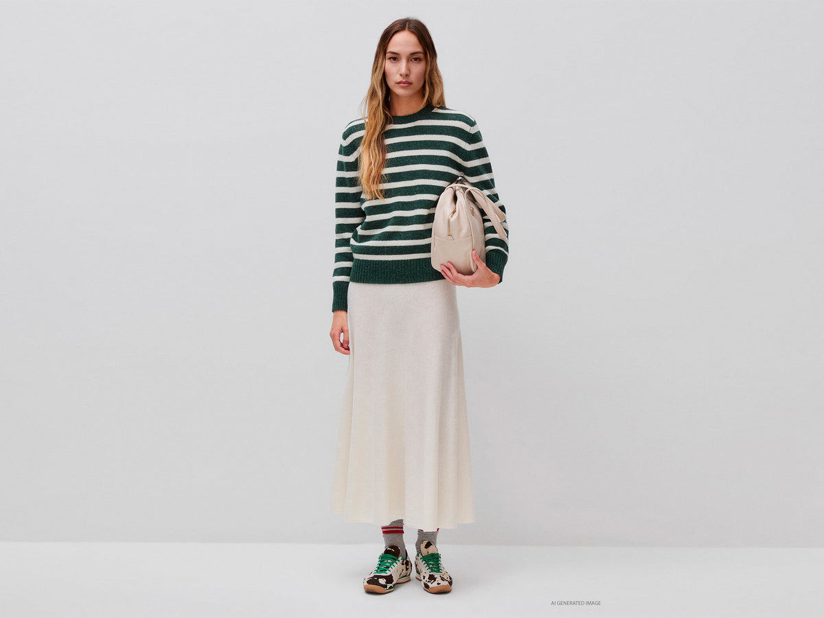 Maglia a righe 100% lana Shetland