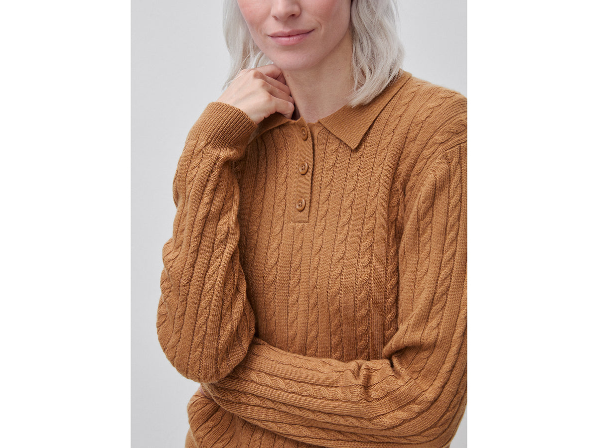 Maglia a polo con trecce