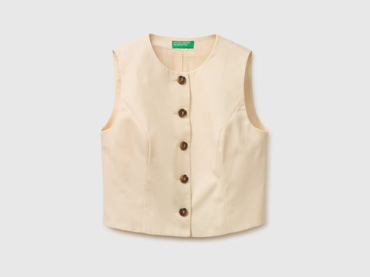 Gilet girocollo con bottoni