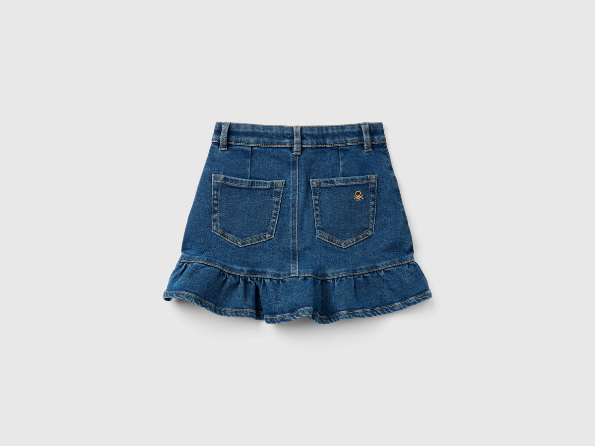 Minigonna di jeans con balza