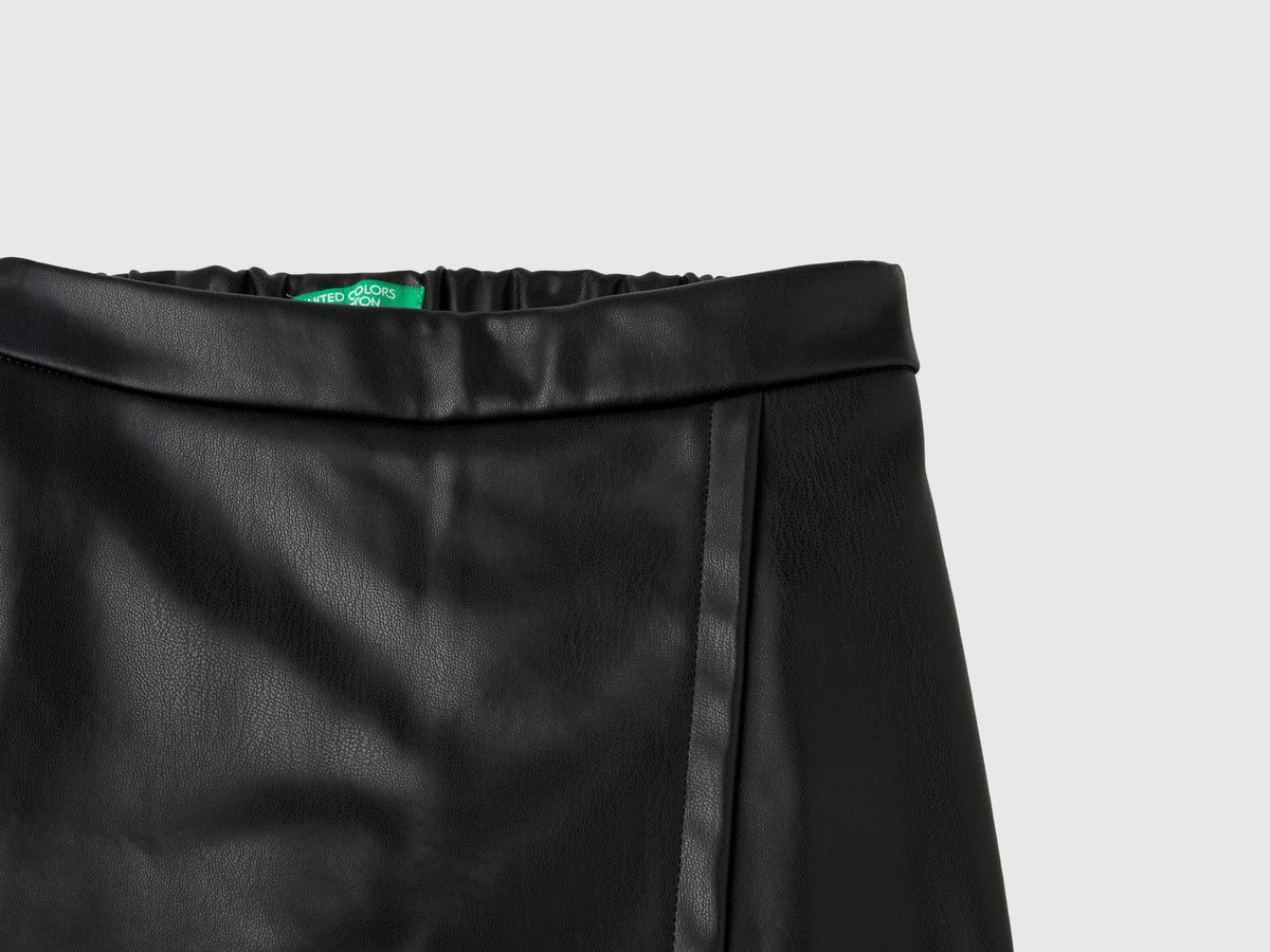 Gonna pantalone in tessuto spalmato