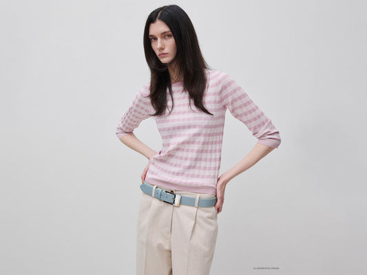Maglia slim fit a righe