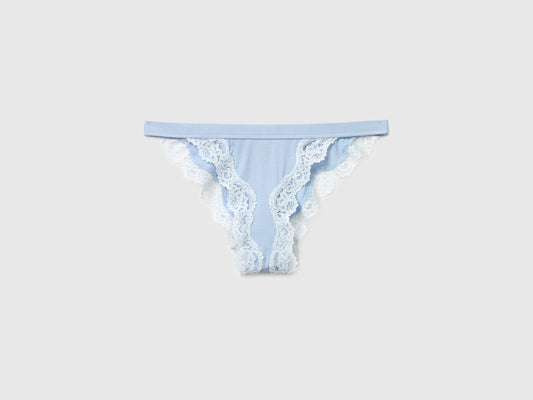 Slip basso in misto seta con pizzo
